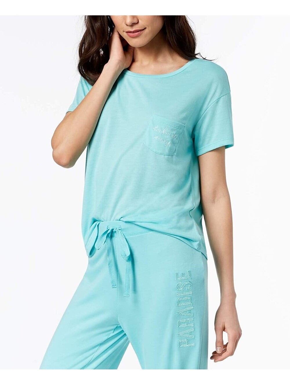 Jenni Womens Graphic-Pocket Pajama T-Shirt Size XS